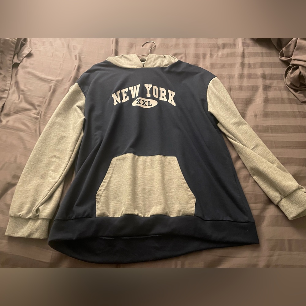 New York Letter Color Block Hoodie